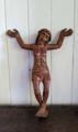 Vintage Quebec Hand Carved wooden Christ on the cross 
